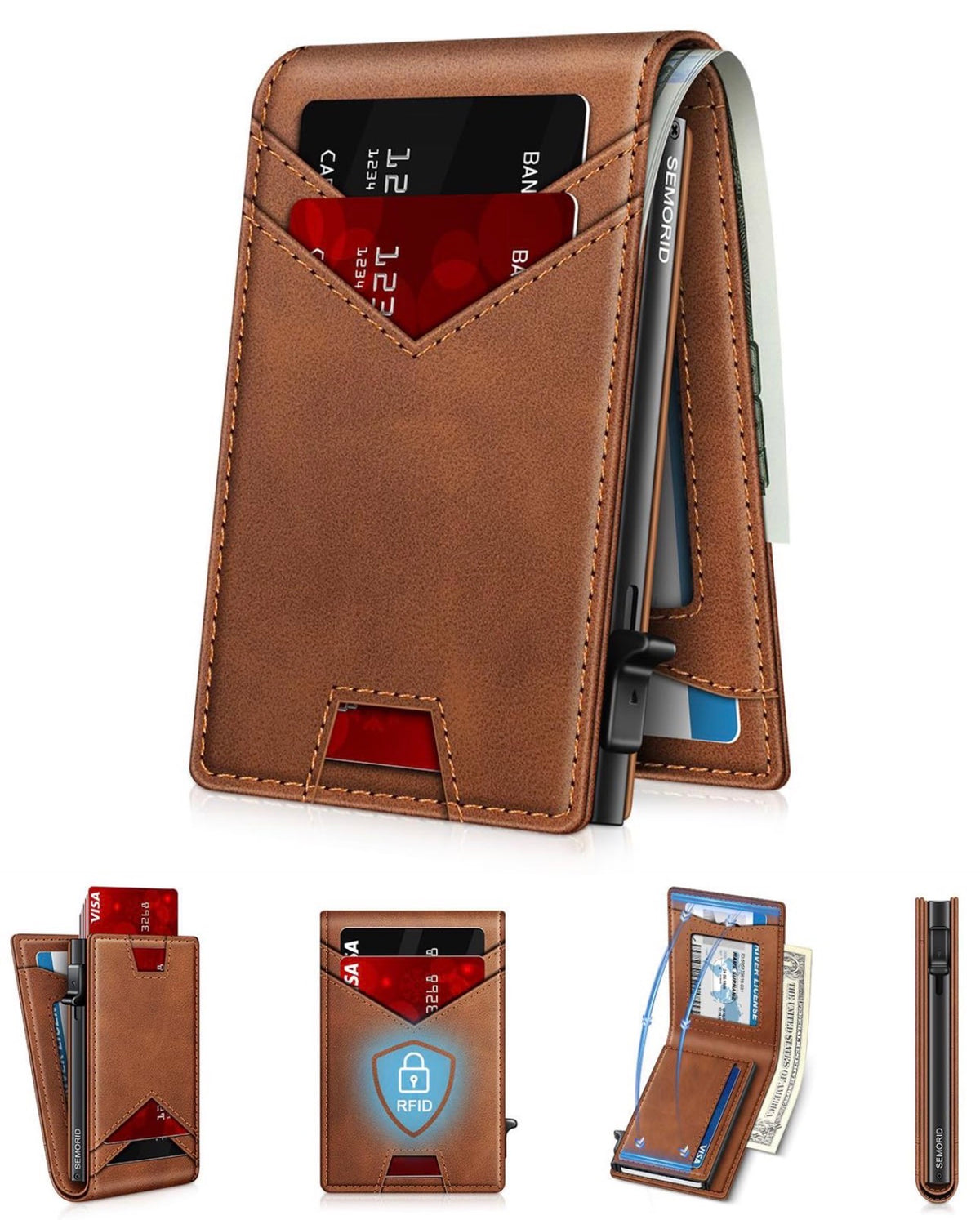Thaler™ Pop-Up RFID Wallet (Brown)