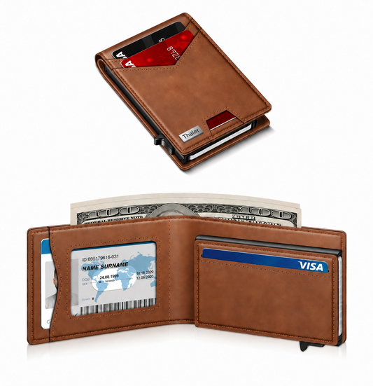 Thaler™ Pop-Up RFID Wallet (Brown)
