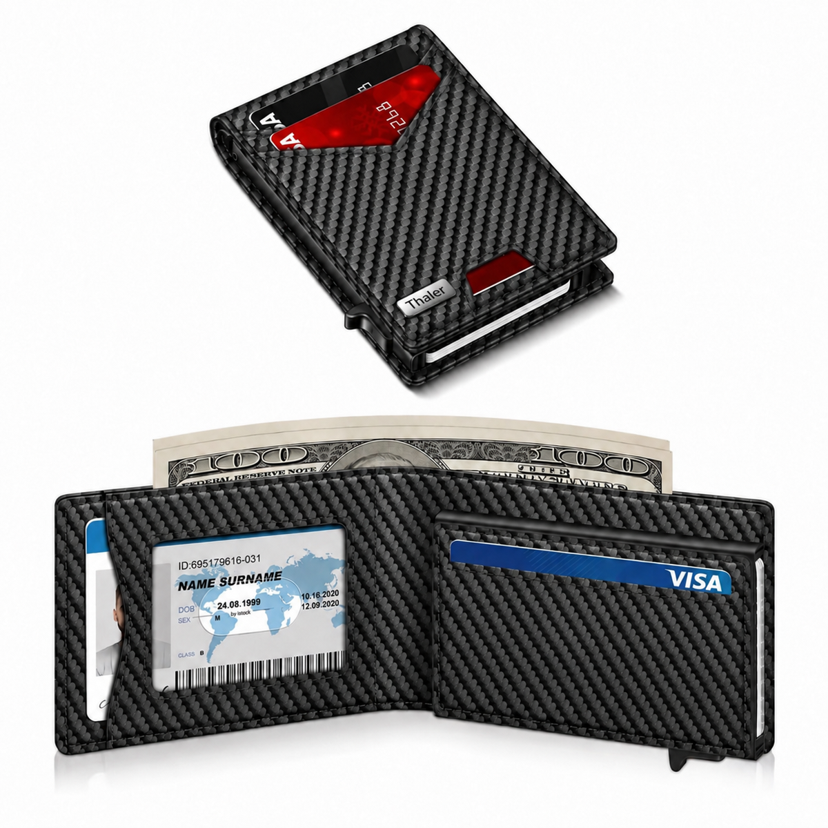 Thaler™ Pop-Up RFID Wallet (Carbon Black)