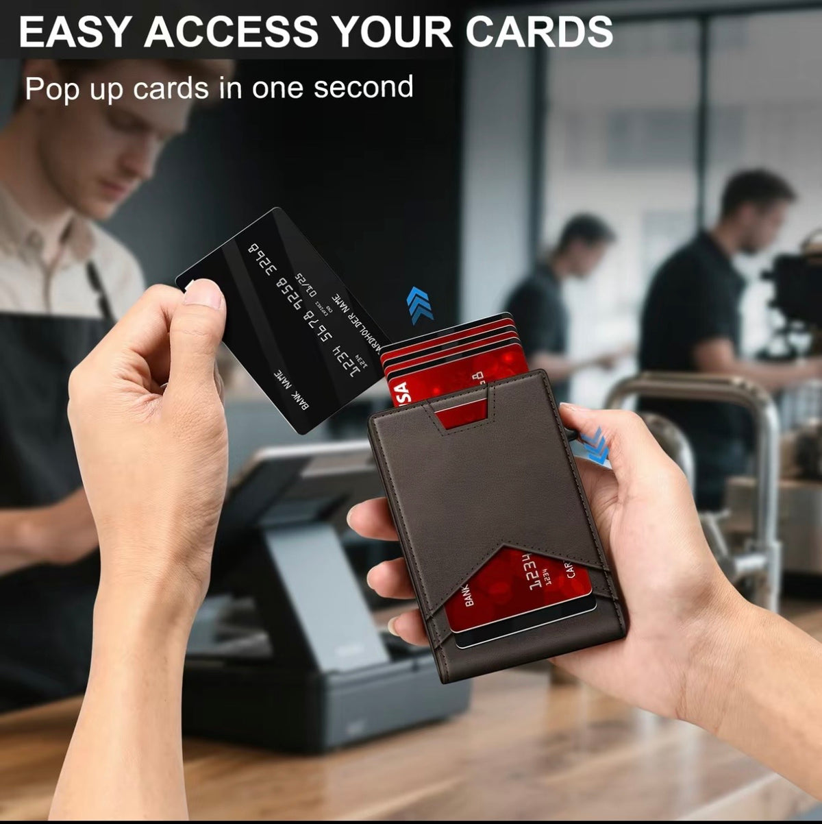 Thaler™ Pop-Up RFID Wallet (Dark Brown)