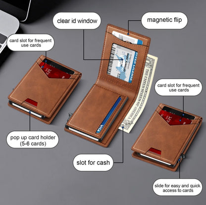 Thaler™ Pop-Up RFID Wallet (Brown)