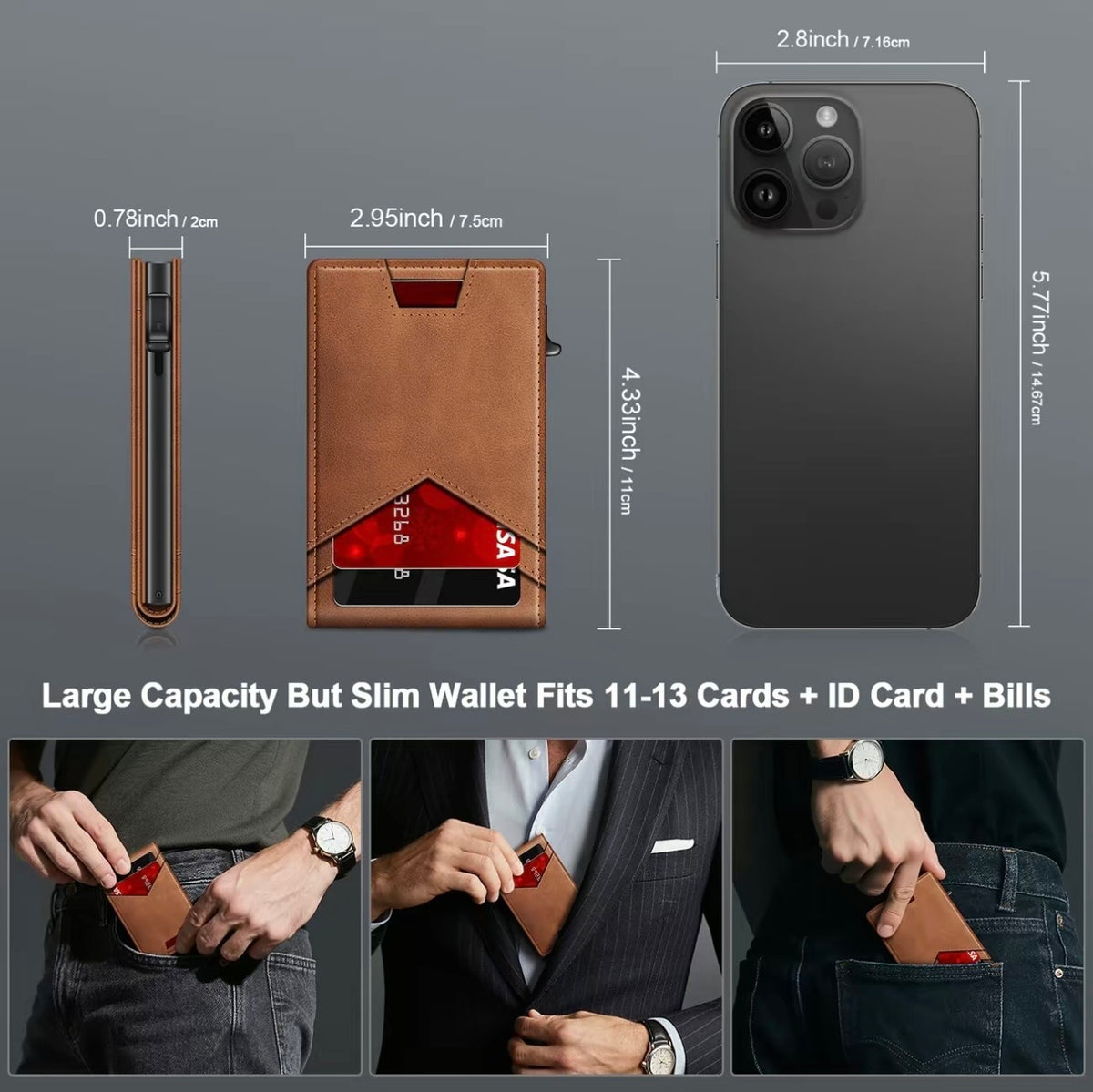 Thaler™ Pop-Up RFID Wallet (Brown)