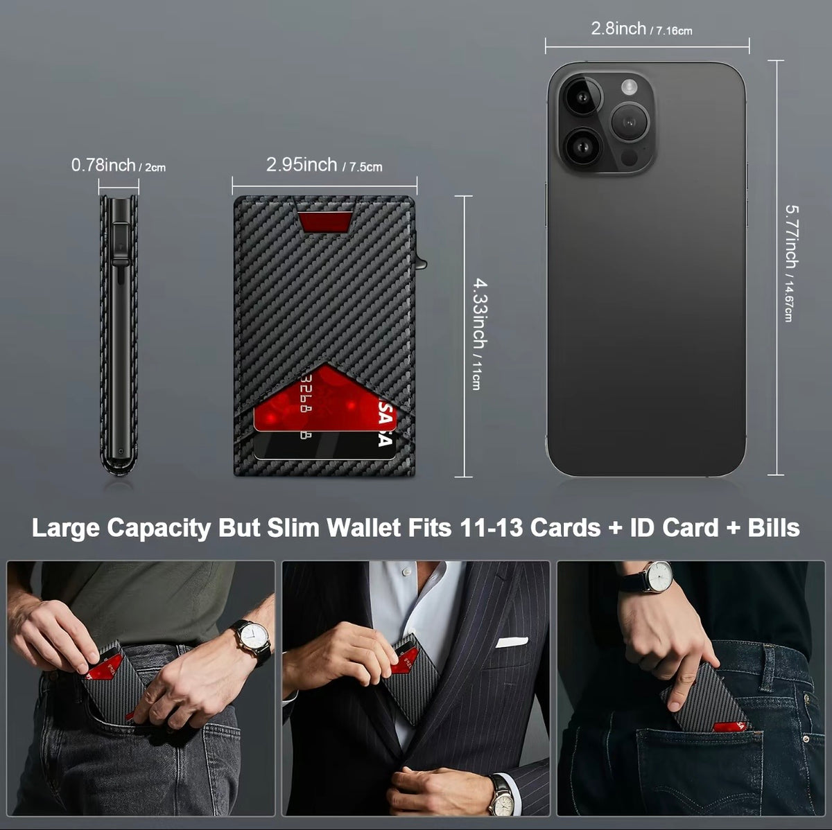Thaler™ Pop-Up RFID Wallet (Carbon Black)