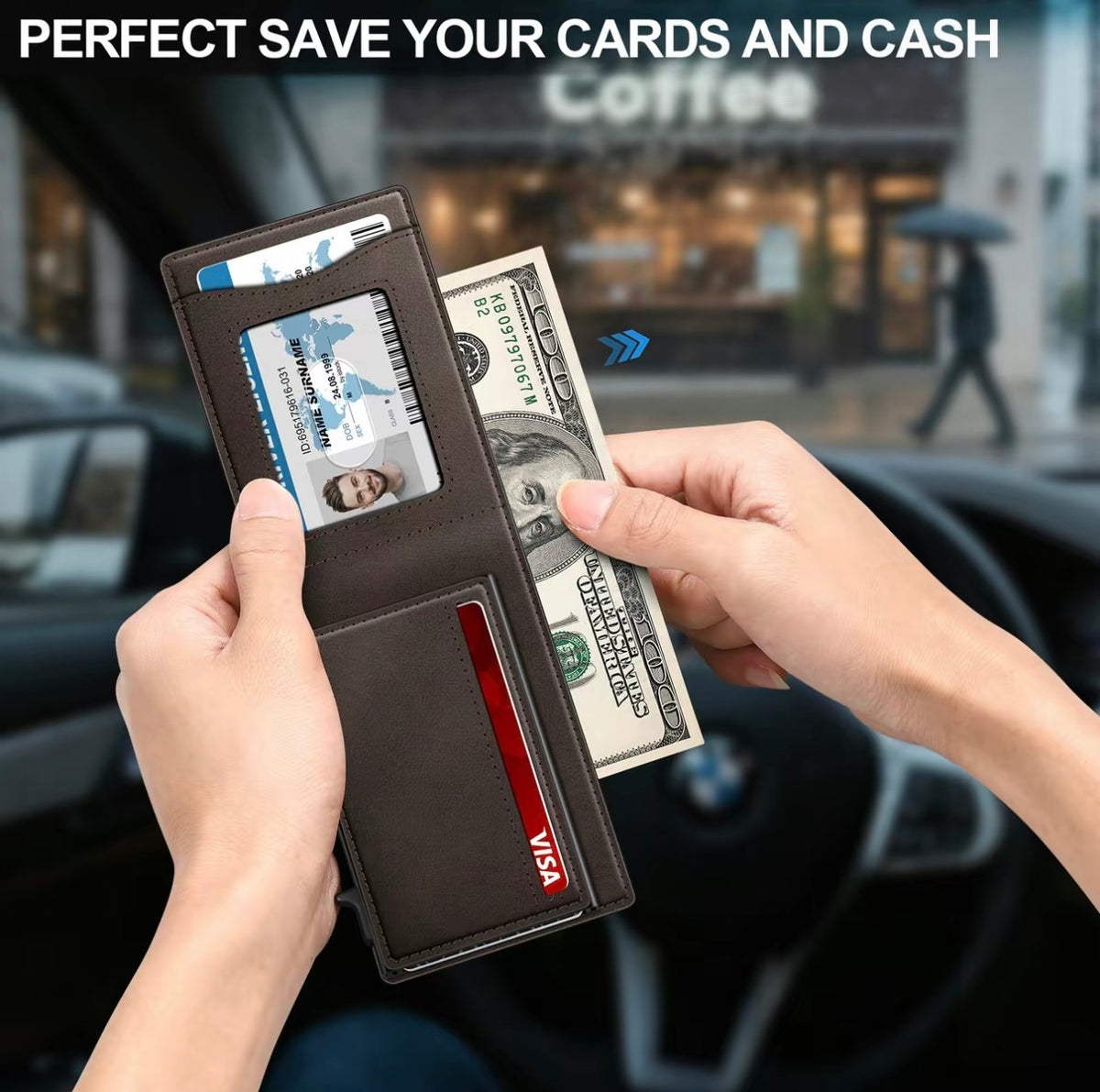 Thaler™ Pop-Up RFID Wallet (Dark Brown)